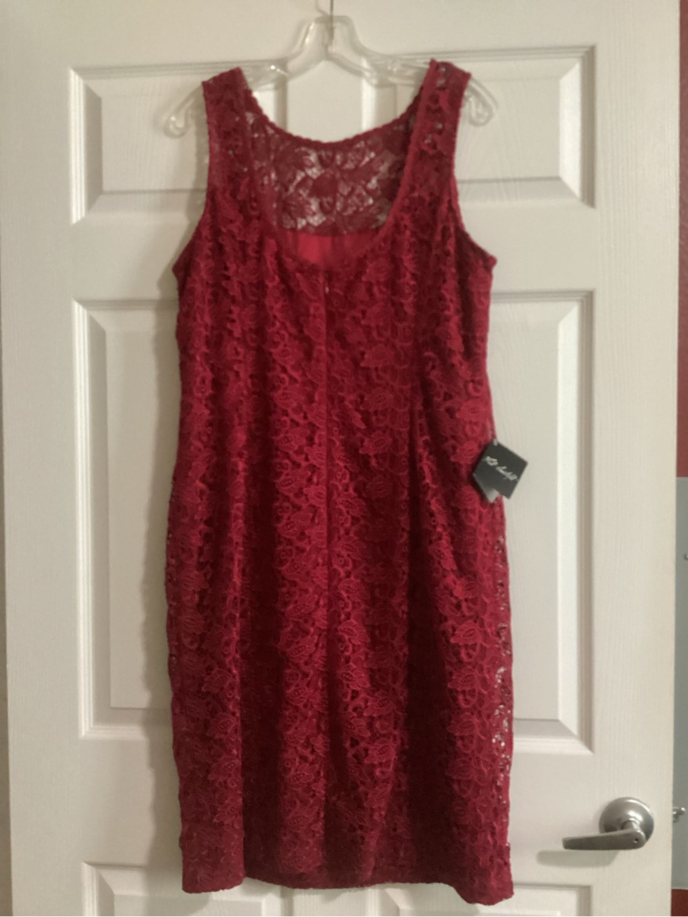 White House Black Market Red Lace Midi Dress